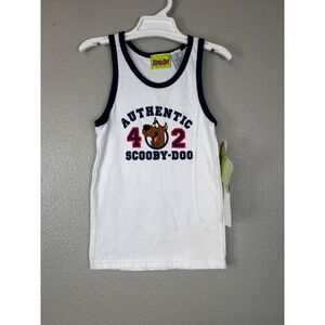Scooby-Doo Authentic White Tank Top Kids Medium M (8) Sleeveless Cartoon Y2K NWT